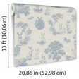 Veer Decor Cottontails Bunny Toile Blue Wallpaper VRSD01-71