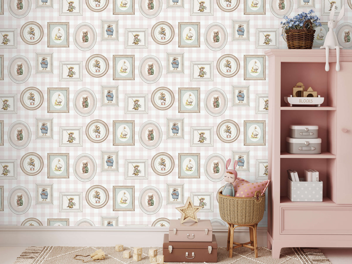 Veer Decor Woodland Gallery Pink Wallpaper VRSD03-67