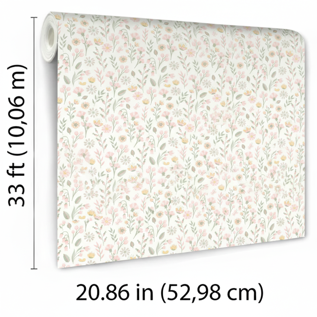 Veer Decor Blushed Meadow Pink Pastel Wallpaper VRSD03-83