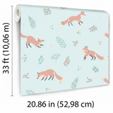 Veer Decor Fox and Fern Green Wallpaper VRSD04-64