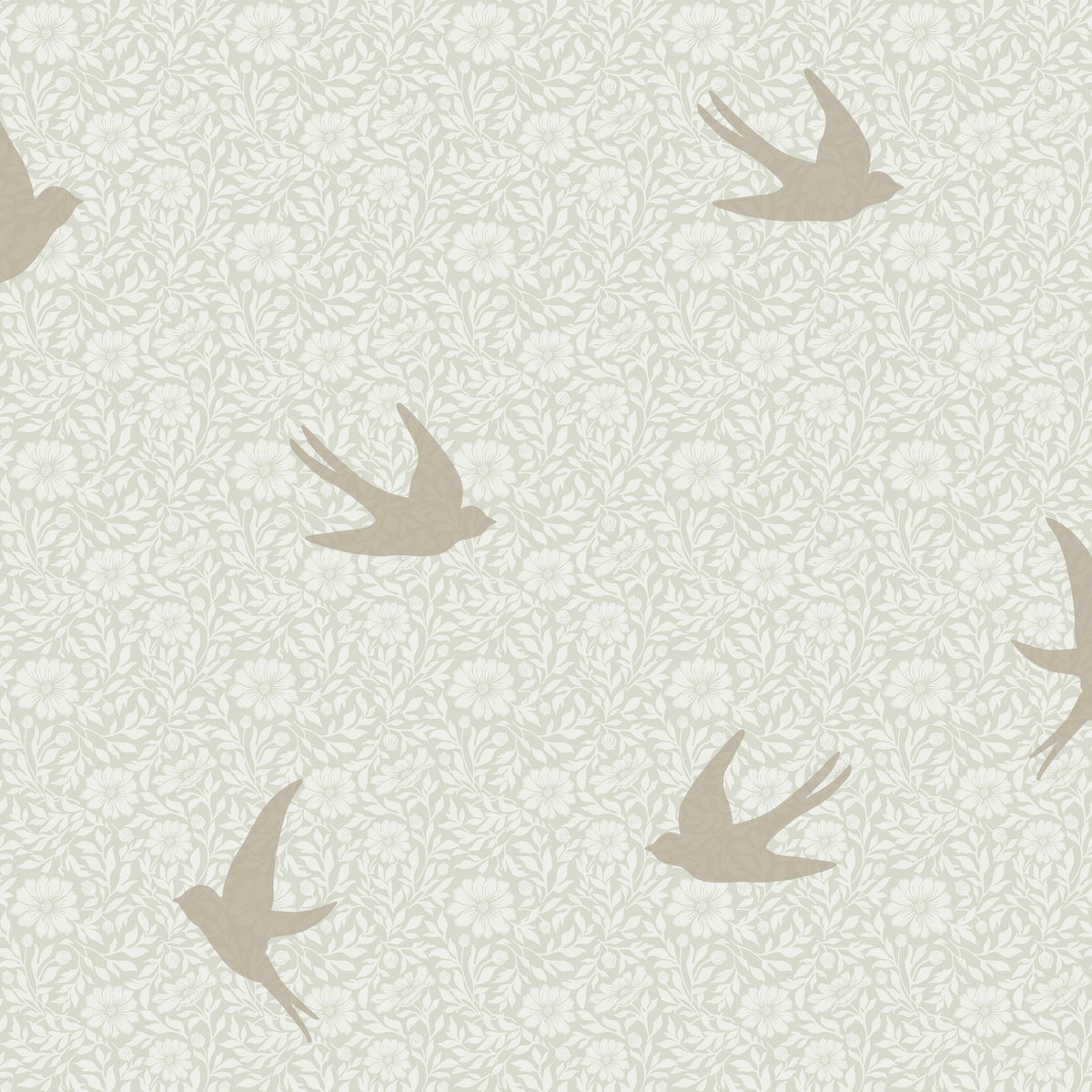Veer Decor Sparrow Silhouettes Green Wallpaper VRSD04-70