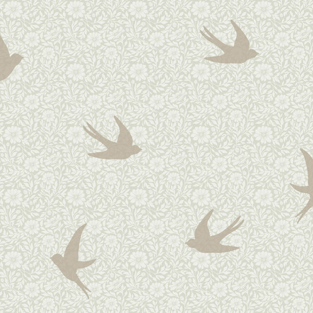 Veer Decor Sparrow Silhouettes Green Wallpaper VRSD04-70