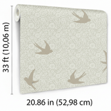Veer Decor Sparrow Silhouettes Green Wallpaper VRSD04-70