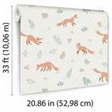 Veer Decor Fox and Fern White Wallpaper VRSD07-64