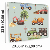 Veer Decor Little Builders Grey Wallpaper VRSD09-69