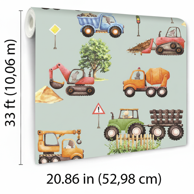 Veer Decor Little Builders Grey Wallpaper VRSD09-69