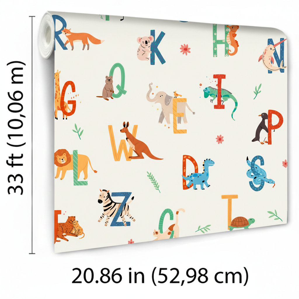 Veer Decor Animal Alphabet Multicolor Wallpaper VRSD10-61
