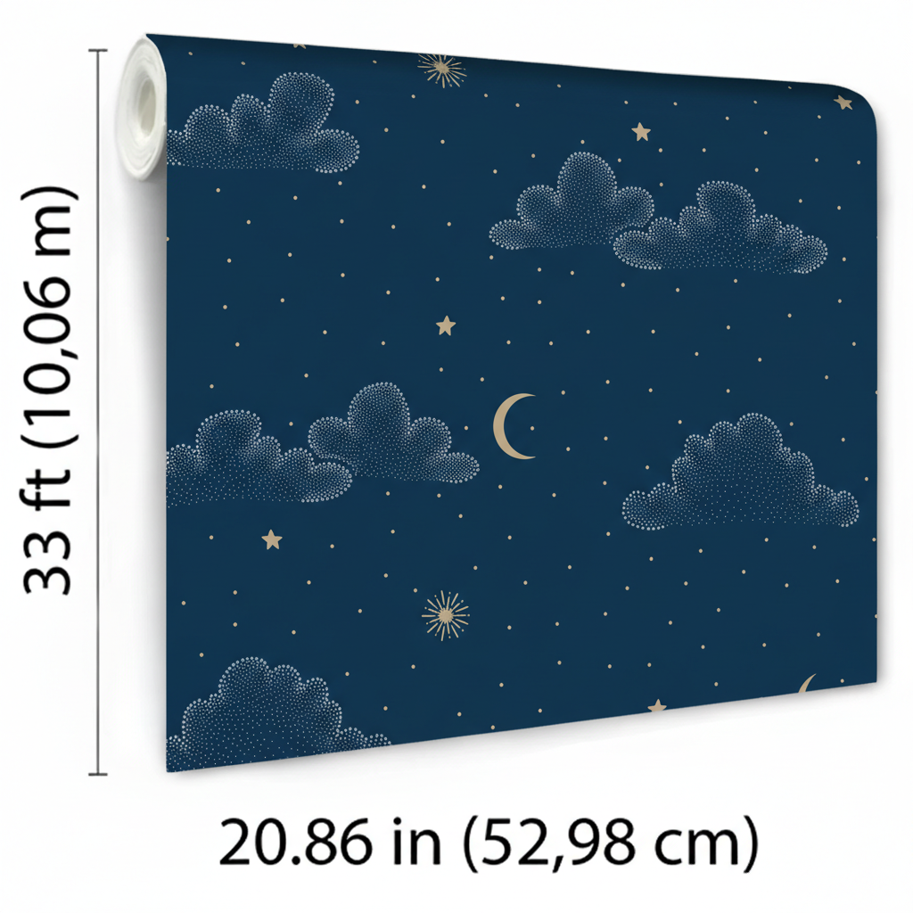 Veer Decor Moonlit Mist Navy Blue Wallpaper VRSD11-73