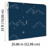Veer Decor Moonlit Mist Navy Blue Wallpaper VRSD11-73