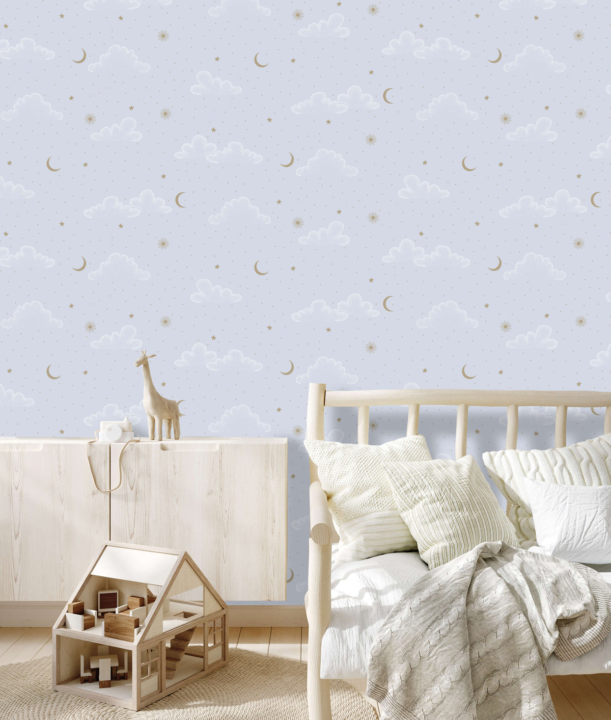 Veer Decor Moonlit Mist Blue Wallpaper VRSD21-73