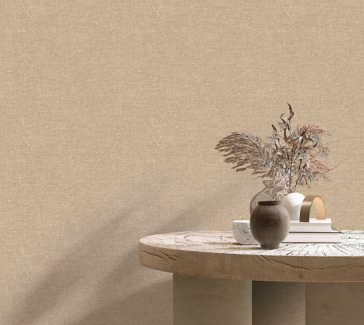 Veer Decor Faux Hemp Texture Taupe Wallpaper VRTN03-290