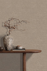 Veer Decor Faux Hemp Texture Roasted Cashew Wallpaper VRTN05