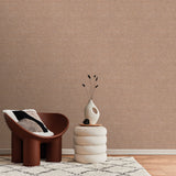 Veer Decor Faux Hemp Texture Carob Brown Wallpaper VRTN08-29