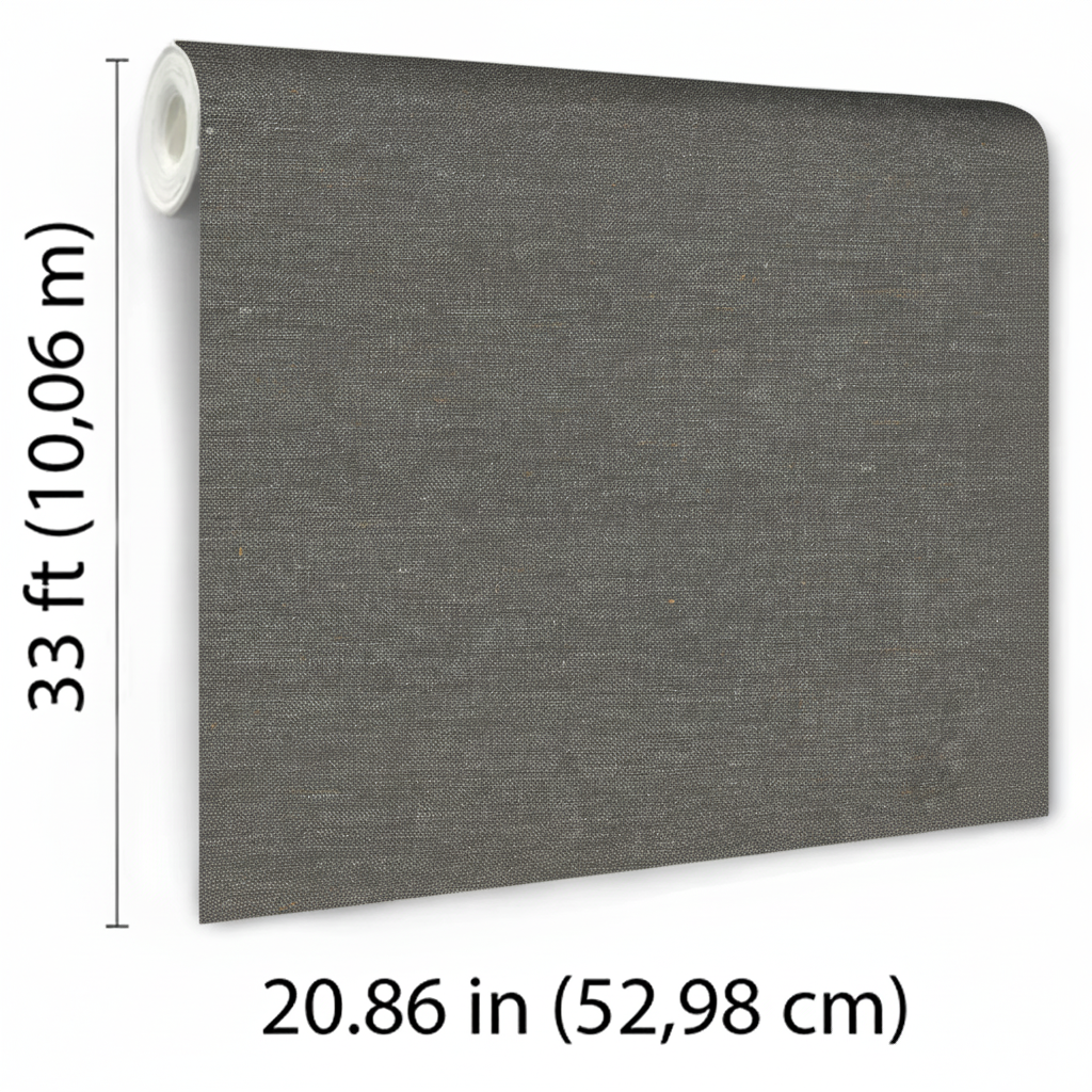 Veer Decor Faux Hemp Texture Anthracite Wallpaper VRTN12-290