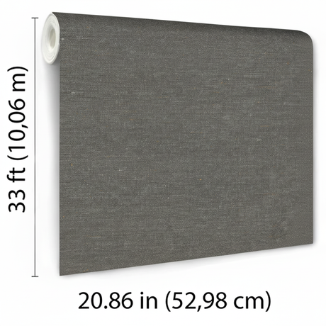 Veer Decor Faux Hemp Texture Anthracite Wallpaper VRTN12-290
