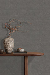 Veer Decor Faux Hemp Texture Anthracite Wallpaper VRTN12-290
