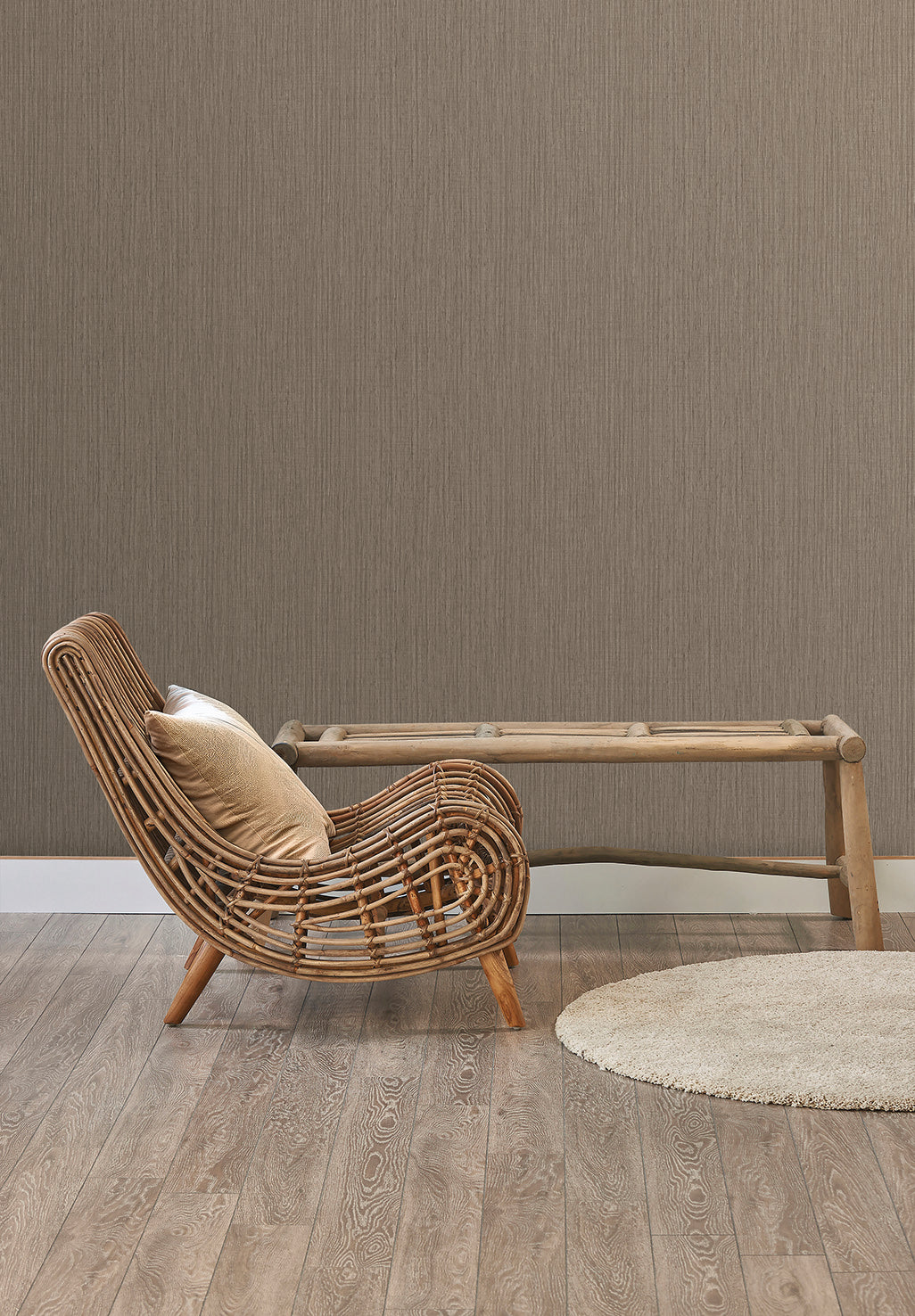 Veer Decor Sienna Strand Texture Roasted Cashew Wallpaper VR