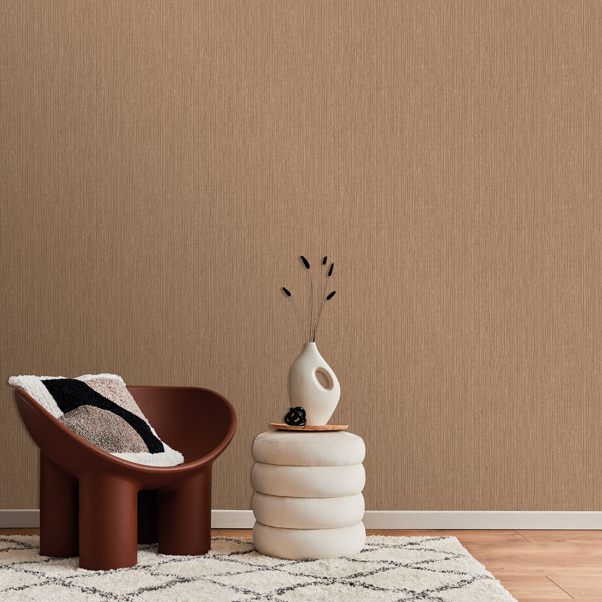 Veer Decor Sienna Strand Texture Chestnut Wallpaper VRTN43-2