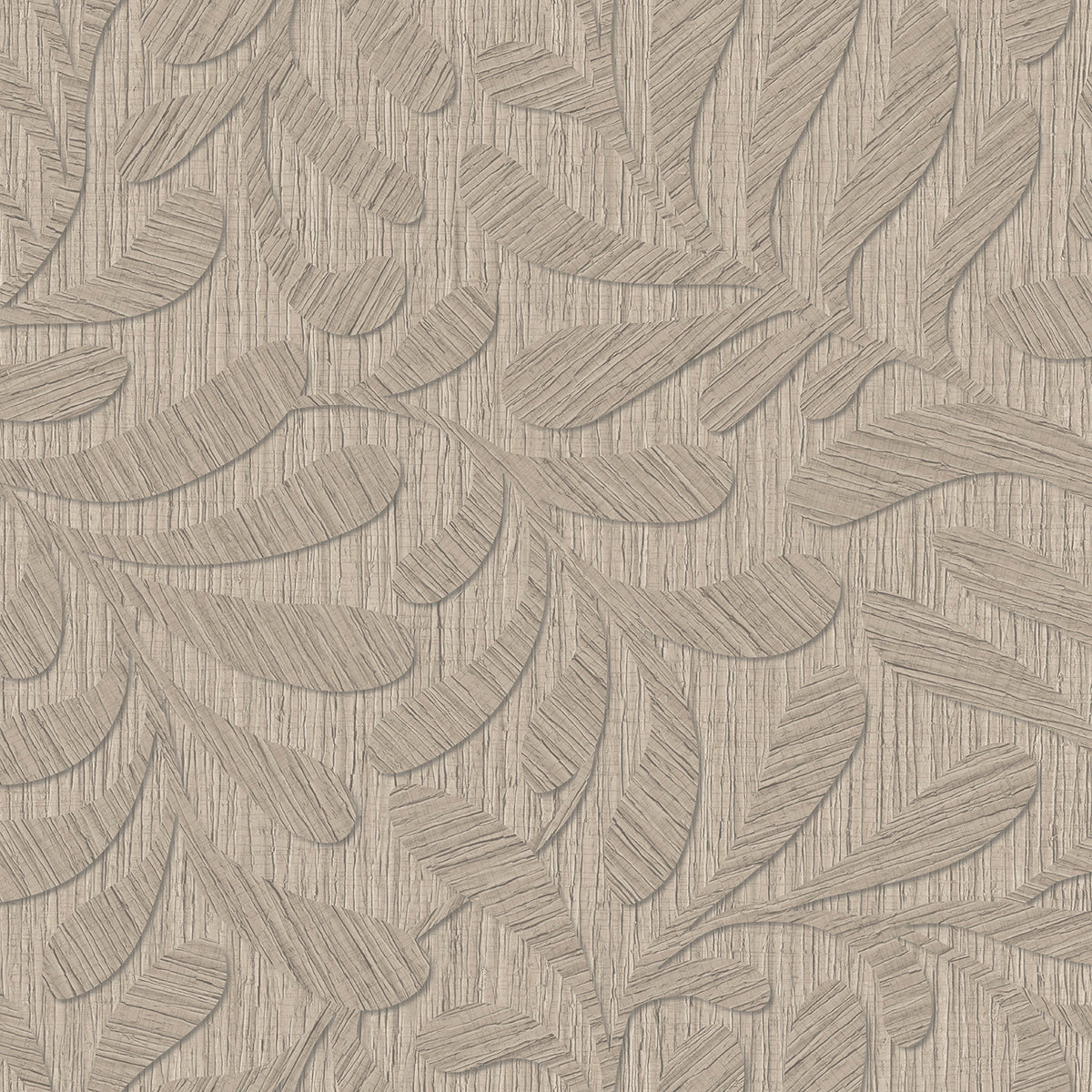 Veer Decor Carved Foliage Warm Grey Wallpaper VRTN51-290