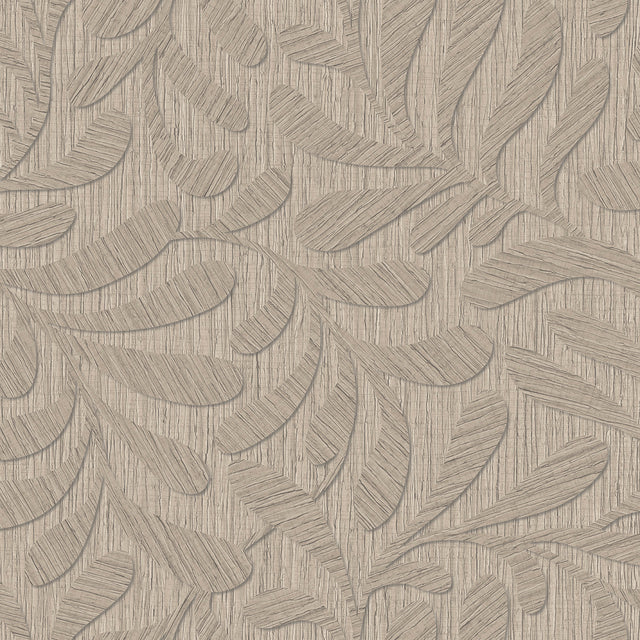 Veer Decor Carved Foliage Warm Grey Wallpaper VRTN51-290