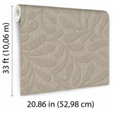 Veer Decor Carved Foliage Warm Grey Wallpaper VRTN51-290