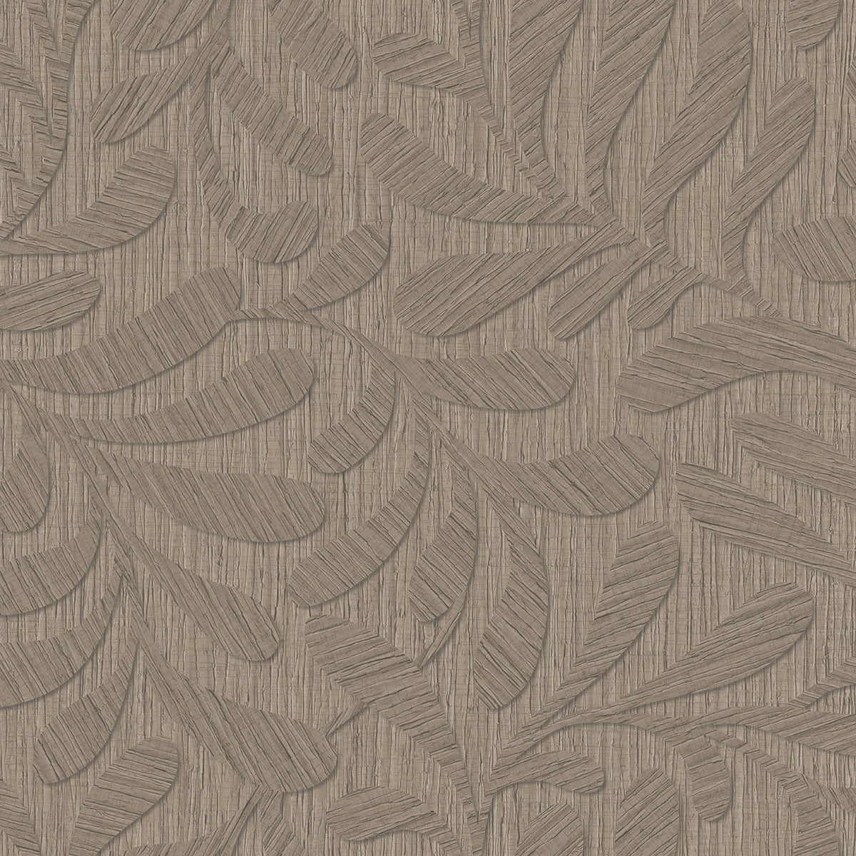 Veer Decor Carved Foliage Roasted Cashew Wallpaper VRTN52-29