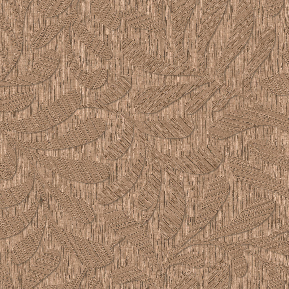 Veer Decor Carved Foliage Chestnut Wallpaper VRTN53-290
