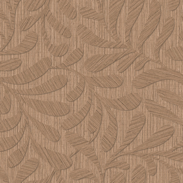 Veer Decor Carved Foliage Chestnut Wallpaper VRTN53-290