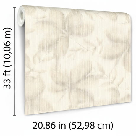 Veer Decor Vellum Leaf Cream Wallpaper VRTN60-290