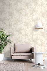 Veer Decor Vellum Leaf Beige Wallpaper VRTN61-290