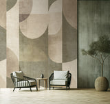 Veer Decor Abstract Arch Oil Green Wallpaper Mural VRTND94-2