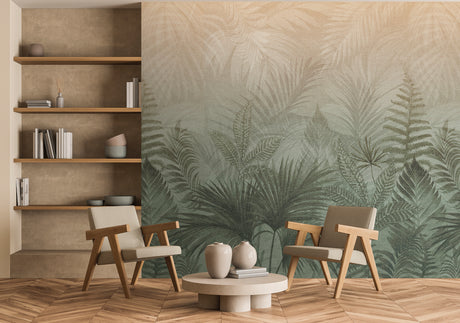 Veer Decor Linen Jungle Oil Green Wallpaper Mural VRTND96-29