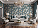 Veer Decor Grand Magnolia Bue Wallpaper VRVZ201-92