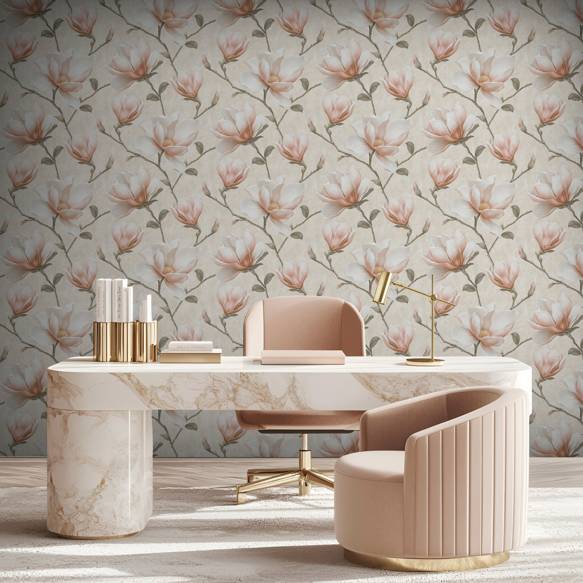 Veer Decor Grand Magnolia Orange Wallpaper VRVZ205-92