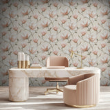 Veer Decor Grand Magnolia Orange Wallpaper VRVZ205-92