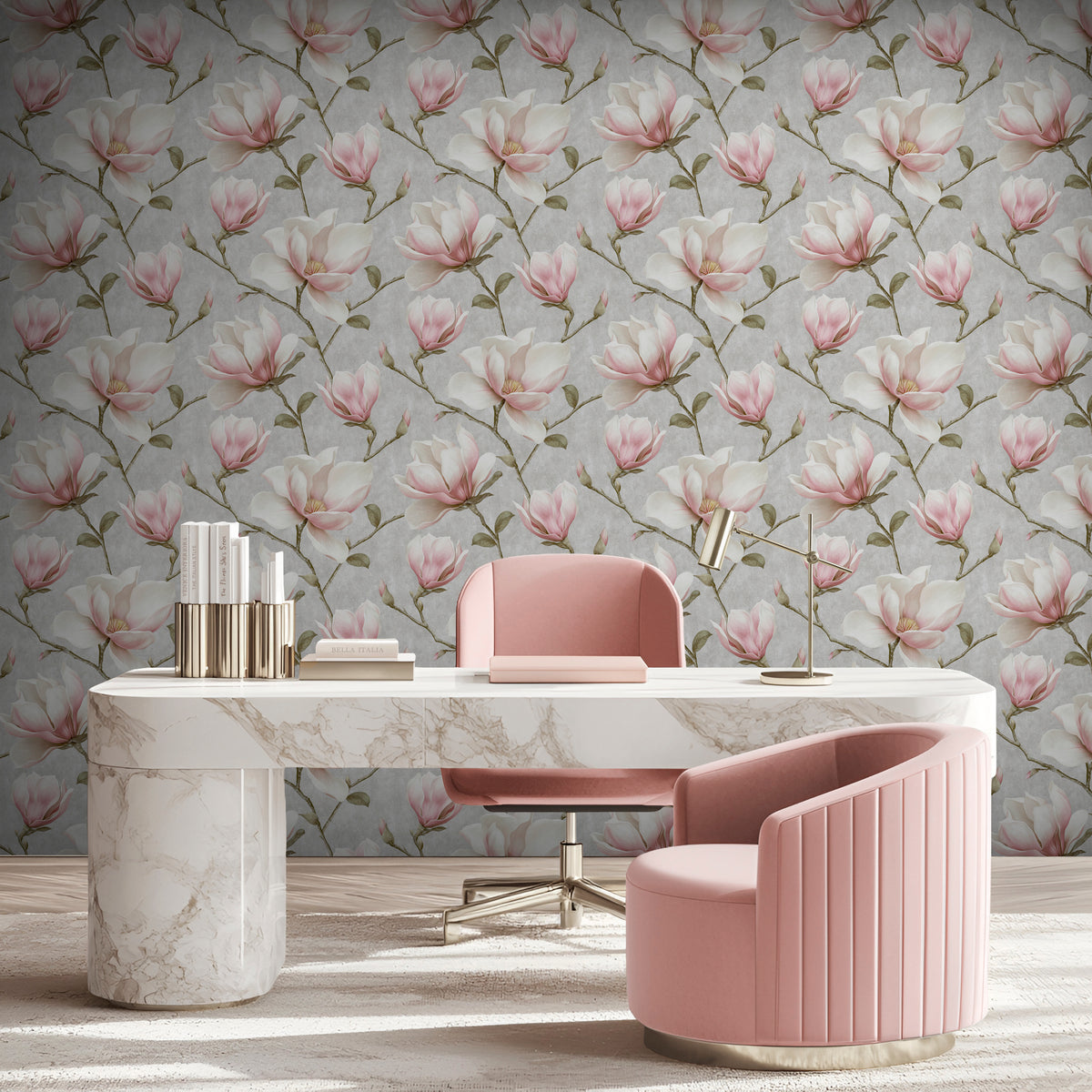 Veer Decor Grand Magnolia Grey Wallpaper VRVZ209-92