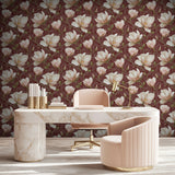 Veer Decor Grand Magnolia Red Wallpaper VRVZ210-92