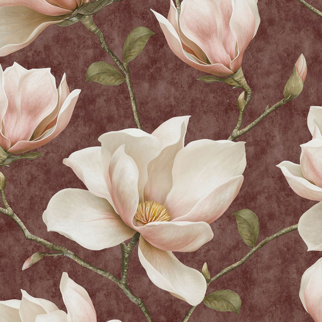 Veer Decor Grand Magnolia Red Wallpaper VRVZ210-92