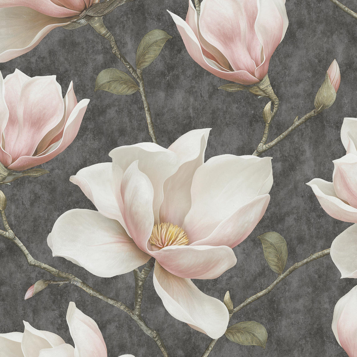 Veer Decor Grand Magnolia Black Wallpaper VRVZ219-92