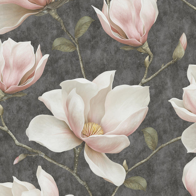 Veer Decor Grand Magnolia Black Wallpaper VRVZ219-92