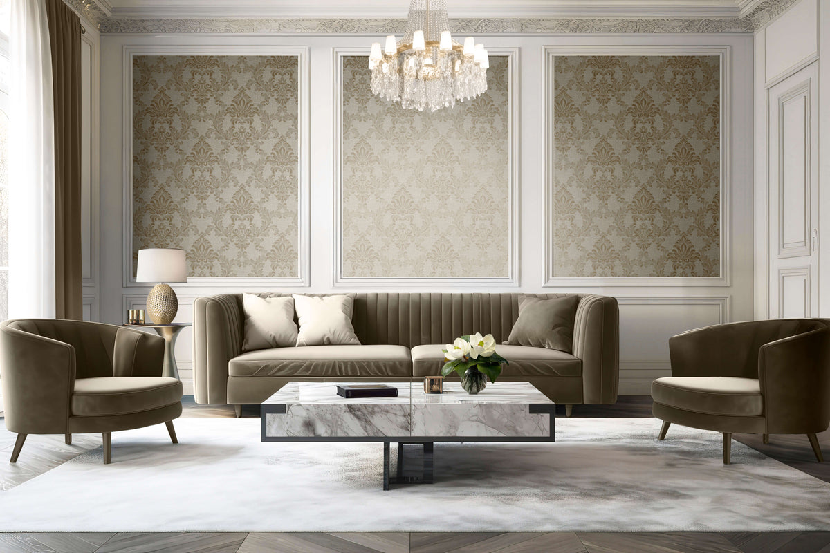 Veer Decor Venezia Damask Beige Wallpaper VRVZ907-91
