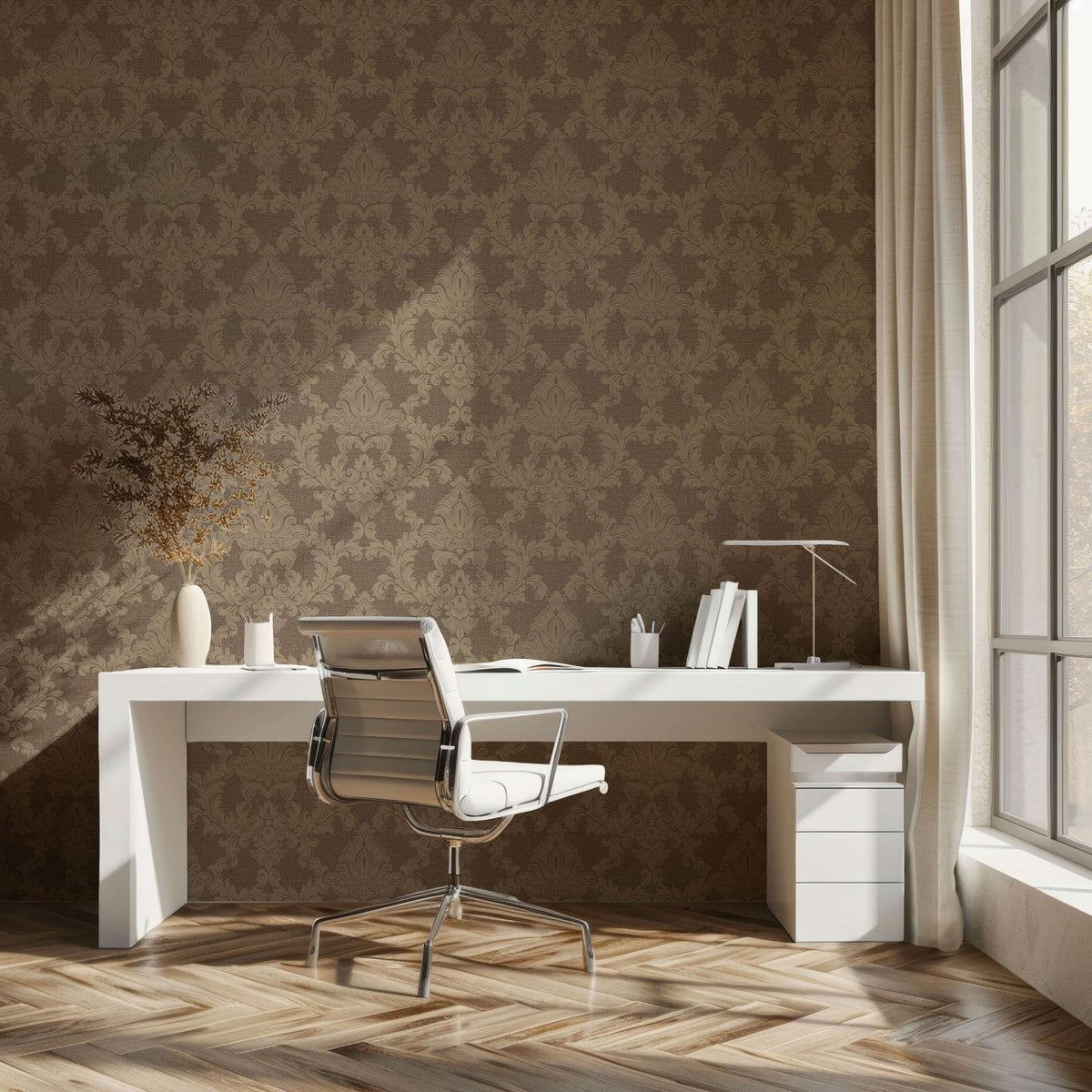 Veer Decor Venezia Damask Taupe Wallpaper VRVZ908-91