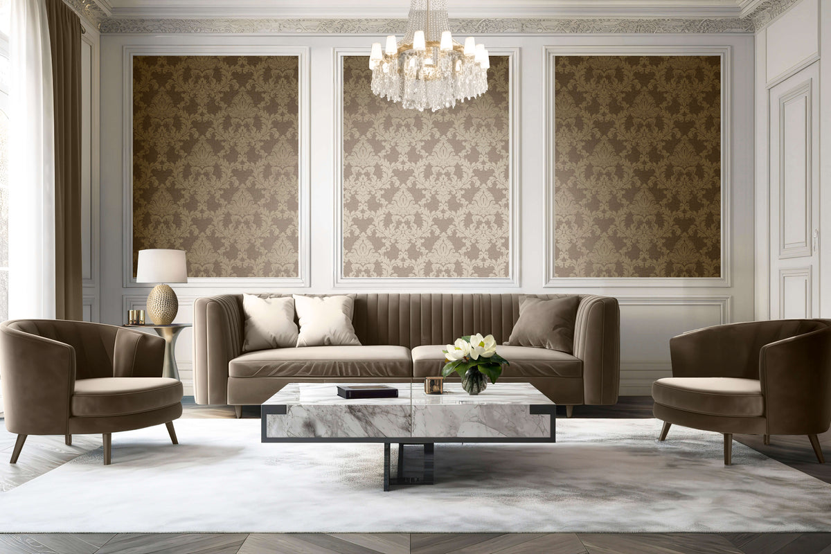 Veer Decor Venezia Damask Taupe Wallpaper VRVZ908-91