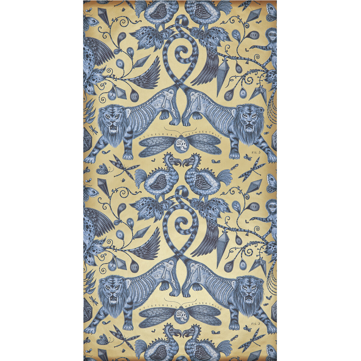 CLARKE AND CLARKE W0100/01.CAC.0 EXTINCT BLUE Wallpaper - Eade's Wallpaper