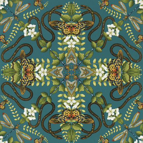 CLARKE AND CLARKE W0129/05.CAC.0 EMERALD FOREST WP TEAL Wallpaper - Eade's Wallpaper