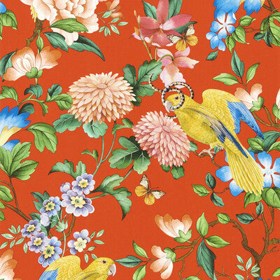 CLARKE AND CLARKE W0130/01.CAC.0 GOLDEN PARROT WP CORAL Wallpaper - Eade's Wallpaper