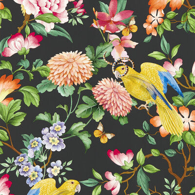 CLARKE AND CLARKE W0130/04.CAC.0 GOLDEN PARROT WP NOIR Wallpaper - Eade's Wallpaper