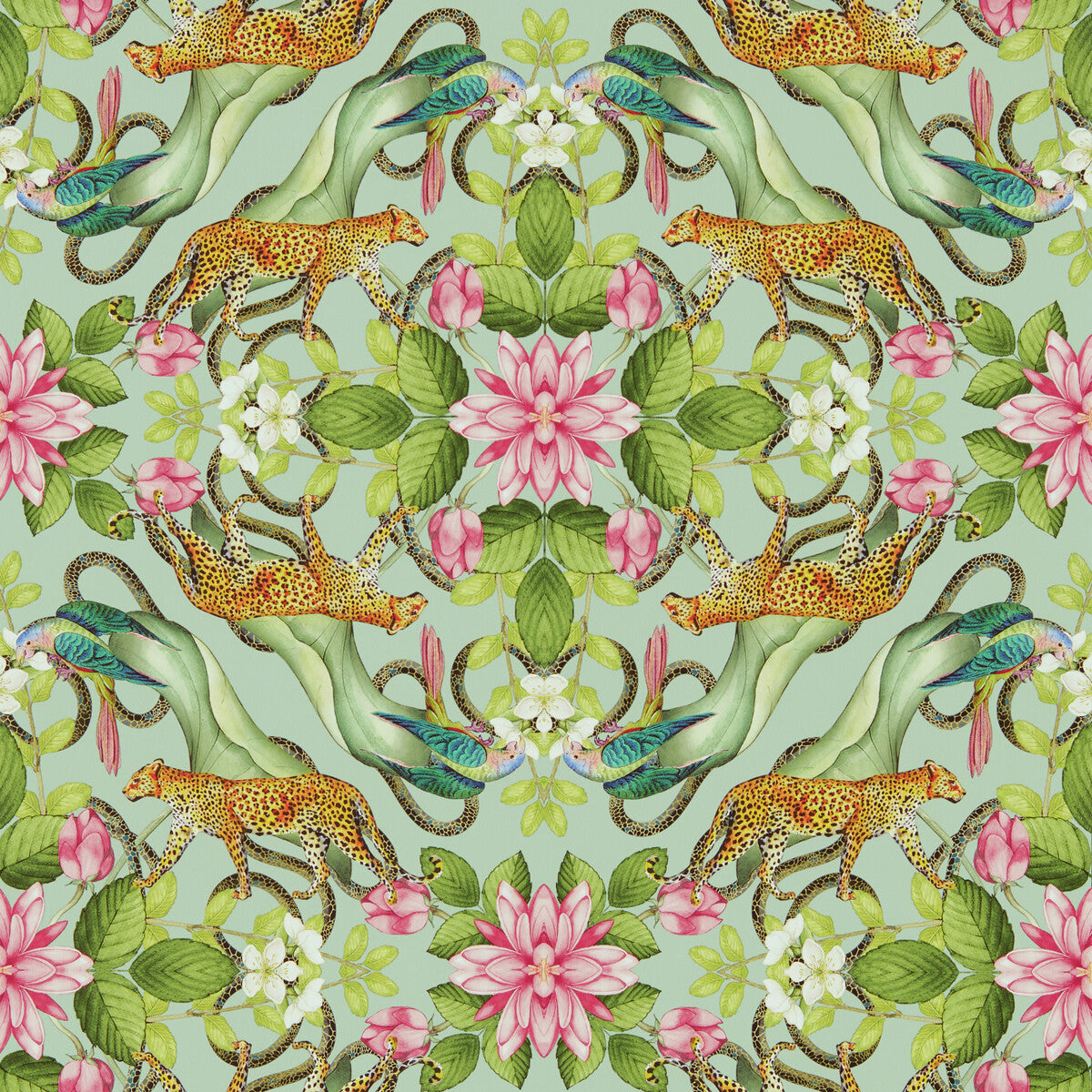 CLARKE AND CLARKE W0131/01.CAC.0 MENAGERIE WP AQUA Wallpaper - Eade's Wallpaper