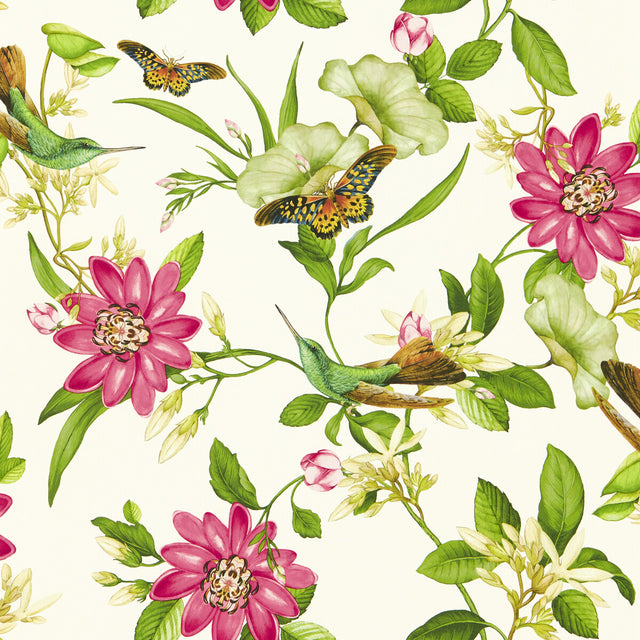 CLARKE AND CLARKE W0132/02.CAC.0 PINK LOTUS WP IVORY Wallpaper - Eade's Wallpaper