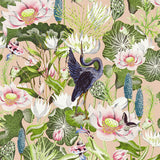CLARKE AND CLARKE W0137/01.CAC.0 WATERLILY WP BLUSH Wallpaper - Eade's Wallpaper